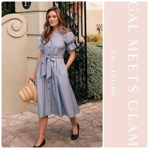 Gal Meets Glam Daisy Cotton Dobby Shirt dress